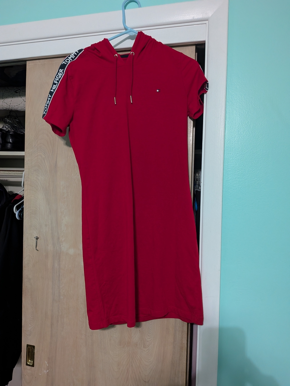 Tommy Hilfiger Red Hooded T-Shirt Dress
